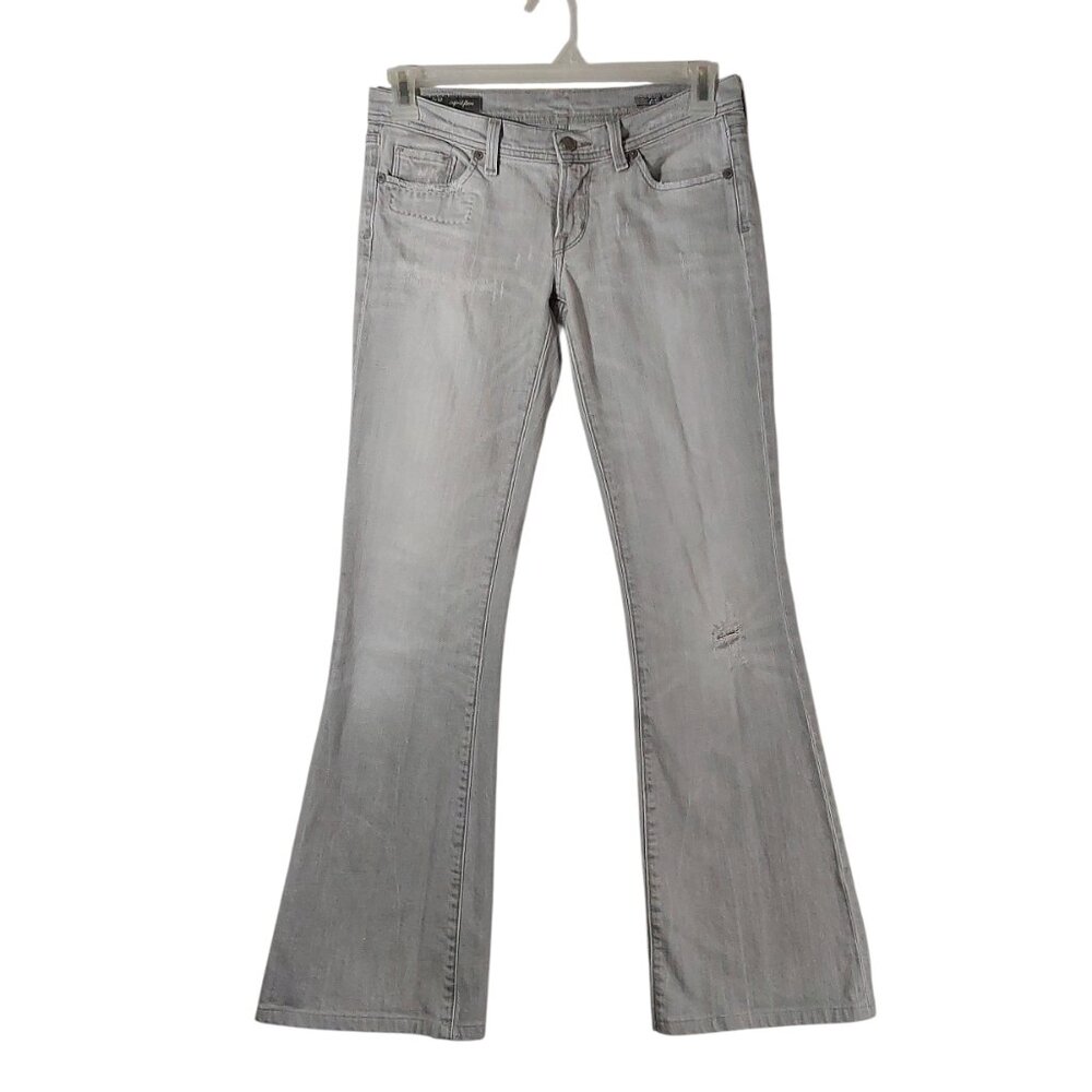 Citizens of Humanity Ingrid Boho #138 Low-Rise Light Gray Flare Jeans 28 x 31
